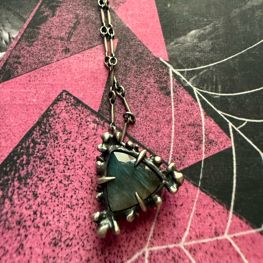 bloodmilk "cutting the thread" labradorite necklace
